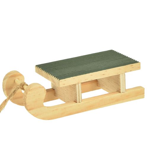 Produkt Dekoracyjne sanie drewniane do zawieszania miętowo-zielone białe 9,5cm 6szt