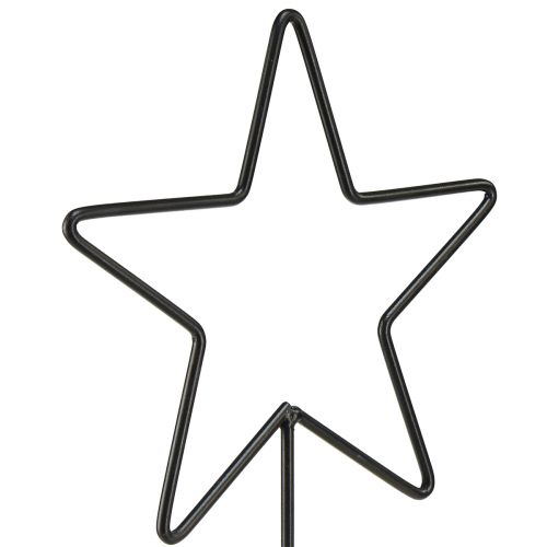 Produkt Dekoracyjne świeczniki gwiazdki na drewnianej podstawie czarno-naturalne, 40 cm - stylowa dekoracja stołu 3 sztuki