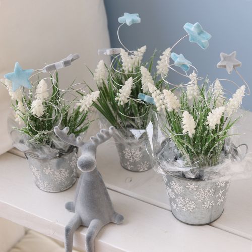 Produkt Gwiazdki dekoracyjne flokowane, posypka, niebieskie, Ø4/5cm, 40 szt.
