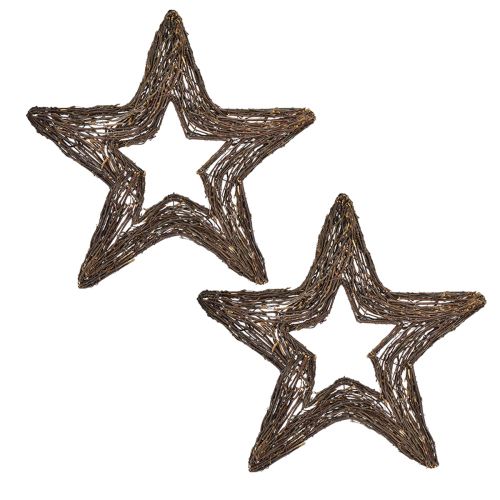 Produkt Ozdobne gwiazdki do zawieszenia gwiazdki wierzbowe naturalne 48cm 2szt