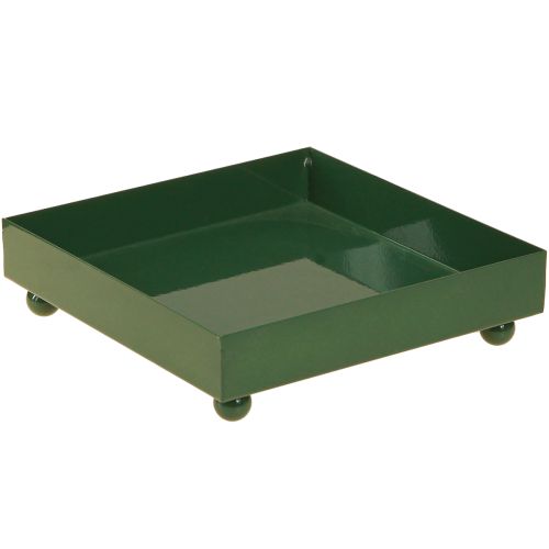 Taca dekoracyjna kwadratowa metalowa zielona 15×15cm 2szt