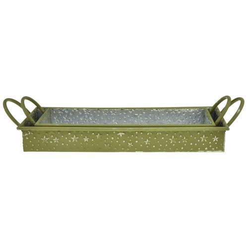Produkt Taca dekoracyjna świąteczne zielone gwiazdki 49cm/43cm, zestaw 2 szt