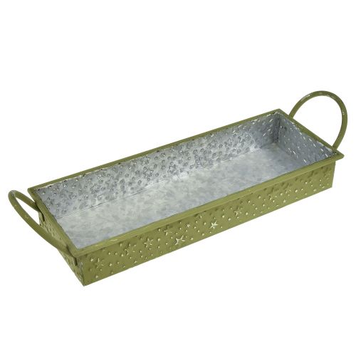 Produkt Taca dekoracyjna świąteczne zielone gwiazdki 49cm/43cm, zestaw 2 szt