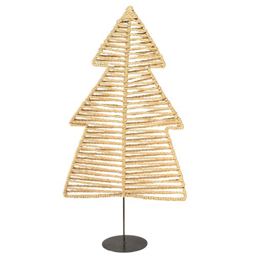 Produkt Choinka dekoracyjna czarna rafia z naturalnego metalu 30×11,5×60cm