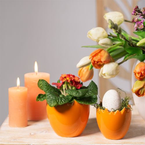 Floristik24 Doniczka dekoracyjna Wielkanoc kolorowe pisanki ceramiczne Ø11cm 4 szt