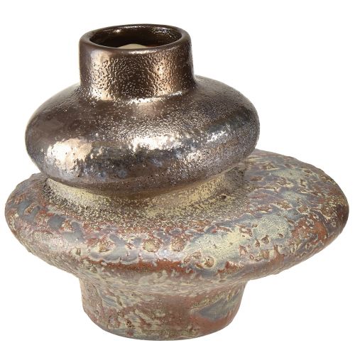 Floristik24 Wazon dekoracyjny ceramiczny wazon dekoracyjny o metalicznym wyglądzie 19×18×16 cm
