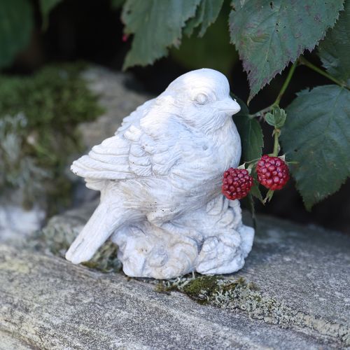 Produkt Dekoracyjna figurka ptaka wróbel odlewany kamień bielony wys. 12,5 cm