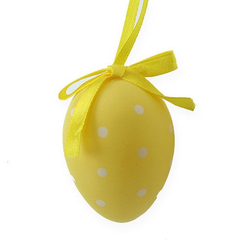Floristik24 Dekoracyjne jajka wielkanocne żółte, białe ass. 6,5cm 12szt.