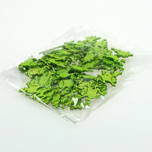 Floristik24 Dekoracja rozproszona drewniana żaba zielona 4cm 72 szt