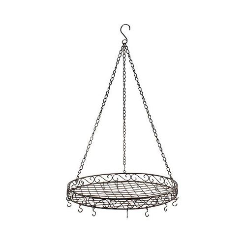 Floristik24 Dekoracyjna taca do zawieszenia Ø30cm brązowa L45cm