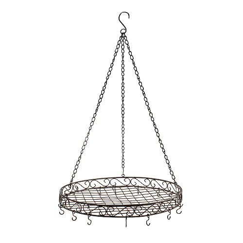 Floristik24 Taca z haczykami do zawieszenia brązowa, rdza Ø45cm