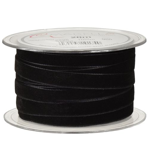 Produkt Wstążka dekoracyjna aksamitna czarna 10mm 20m