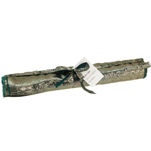 Produkt Bieżnik świąteczny tkanina dekoracyjna zielono-złota 28cm 2,5m