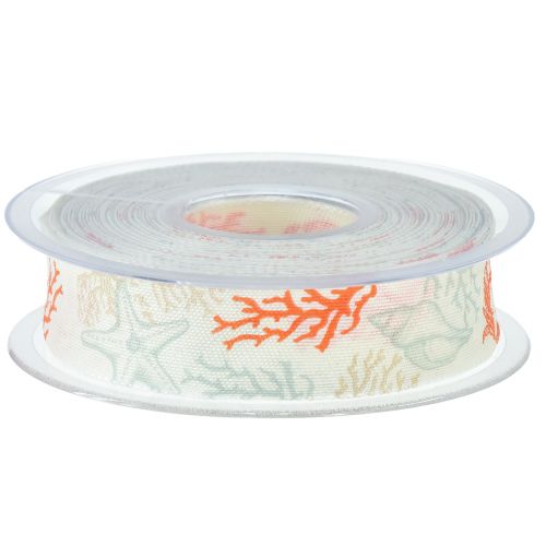 Produkt Wstążka dekoracyjna morska wstążka prezentowa koralowa 25mm 18m