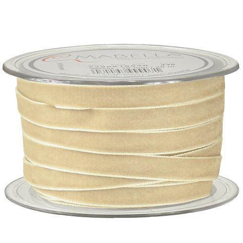 Produkt Wstążka dekoracyjna, wstążka aksamitna, wstążka prezentowa Aksamit Beżowy 10mm 20m