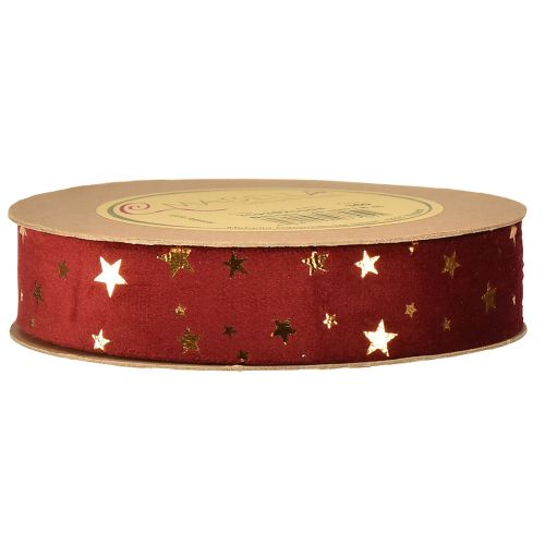 Produkt Wstążka aksamitna w kształcie gwiazdki bożonarodzeniowej, czerwono-złota W25mm, L8m