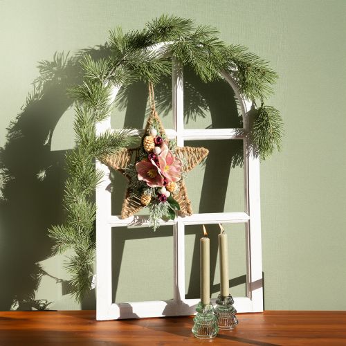 Floristik24 Okno dekoracyjne shabby chic drewniane okno dekoracyjne białe 40×70cm