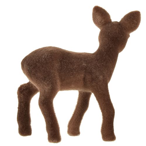 Produkt Figura dekoracyjna jeleń płowy flokowany brązowy figurki świąteczne 10,5cm 6 szt