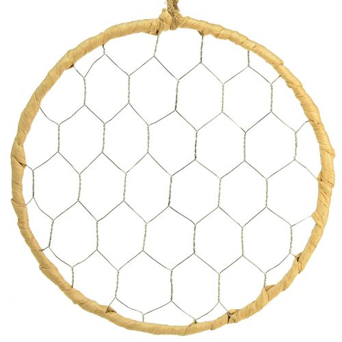 Produkt Ozdobny pierścionek z metalowej rafii do zawieszenia Ø20cm 4szt