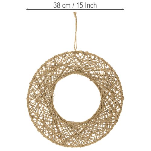 Produkt Dekoracyjne pierścienie jutowe, naturalna dekoracja wisząca, styl boho, Ø38 cm, 2 sztuki, pierścienie metalowe, dekoracja ścienna, dekoracja okna