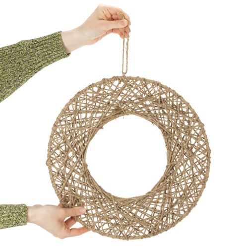 Produkt Dekoracyjne pierścienie jutowe, naturalna dekoracja wisząca, styl boho, Ø38 cm, 2 sztuki, pierścienie metalowe, dekoracja ścienna, dekoracja okna
