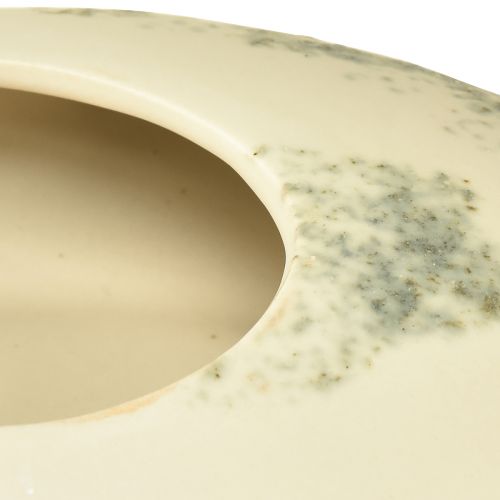 Produkt Miska dekoracyjna owalna płaska miska ceramiczna kremowo-szaro-zielona 19×14×5cm