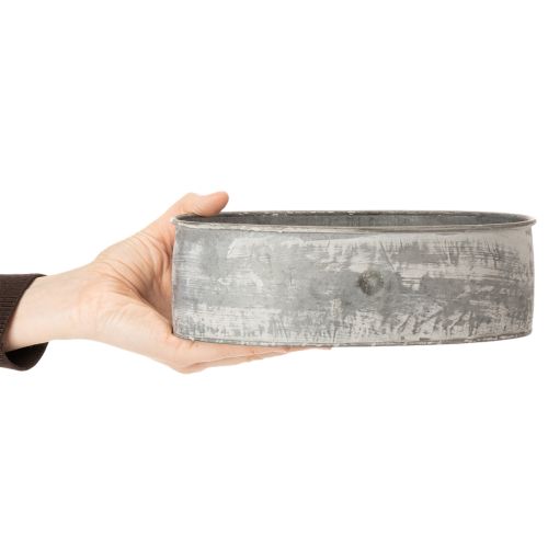 Produkt Miska metalowa dekoracyjna owalna, szara, dł. 22,5/19,5/16 cm, zestaw 3 szt.