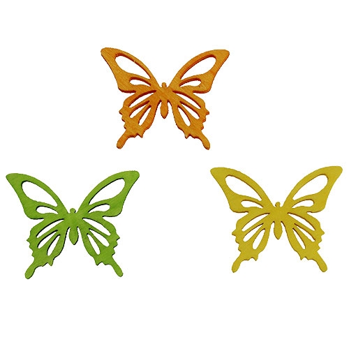 Motylki dekoracyjne kolorowe 4cm 90szt | Floristik24.pl