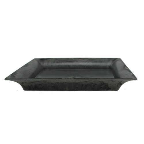 Floristik24 Talerz plastikowy 20cm x 20cm kwadratowy antracyt 6szt.