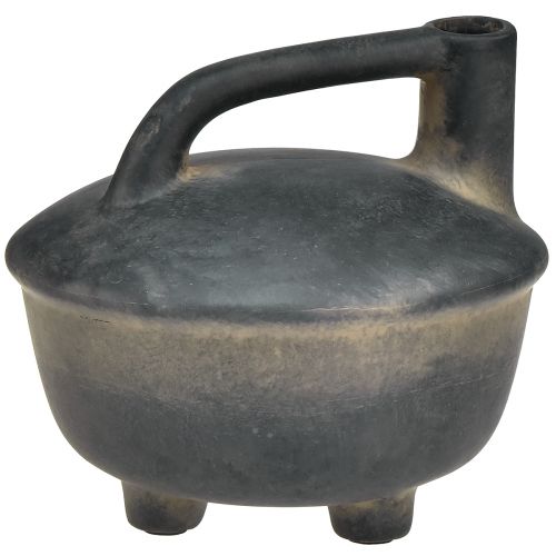 Produkt Dekoracyjny wazon dzbanek ceramiczny o antycznym wyglądzie antracytowo-beżowy 18cm