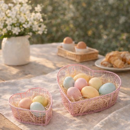 Produkt Koszyczki druciane w kształcie serca, do dekoracji i organizacji, 20 cm, zestaw 4 szt.