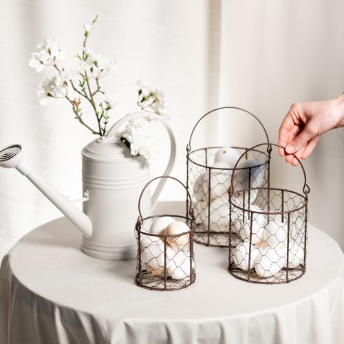 Produkt Zestaw koszyków drucianych idealny do dekoracji i ogrodu, 25 cm, 1 zestaw