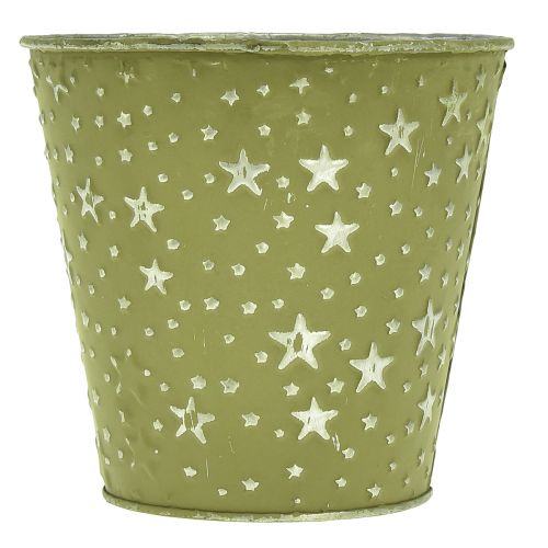 Produkt Doniczka Srebrno-zielona Doniczka Metalowe gwiazdki Ø14cm