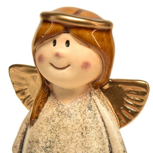 Produkt Figurki dekoracyjne aniołów - kremowo-białe ze złotymi akcentami, 13 cm - niebiańskie upiększenie Twojego domu - opakowanie 2 szt.