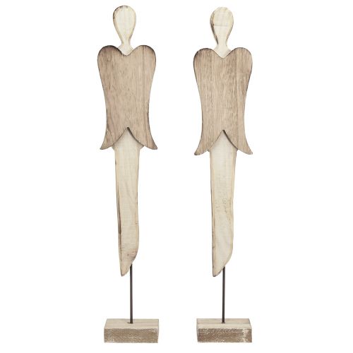 Floristik24 Drewniana figura anioła Świąteczna bielona wys. 46cm 2 szt