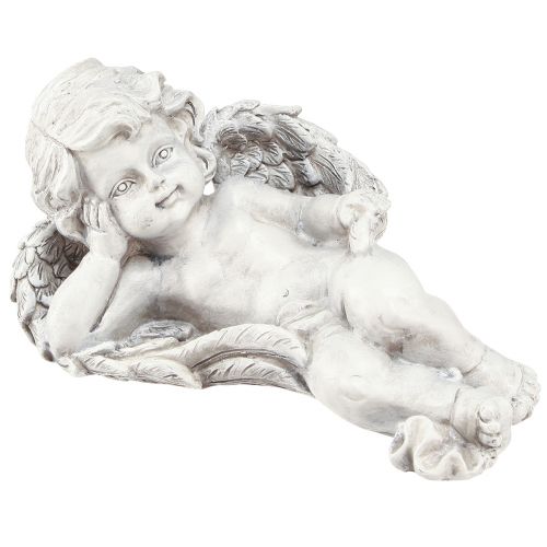 Produkt Anioł leżący figura dekoracyjna dekoracja grobu szara żywica poliestrowa 22cm