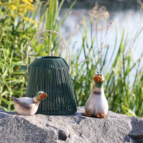 Floristik24 Kaczki dekoracyjne ceramiczne wiosenne kaczory brązowo-zielone L15cm 2 szt