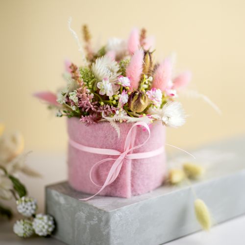 Floristik24 Wstążka filcowa 7,5cm x 5m różowa