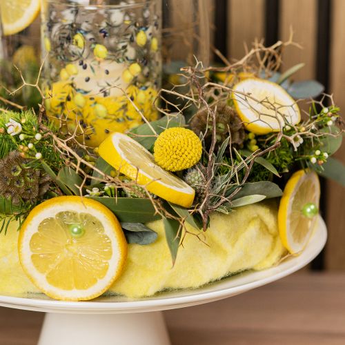 Floristik24 Wstążka filcowa jasnożółta 7,5cm 5m