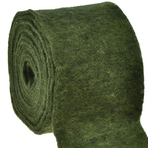 Floristik24 Wstążka filcowa wełniana wstążka filcowa rolka filcowa ciemnozielona 15cm 5m