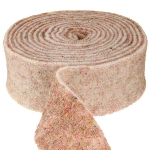 Floristik24 Wstążka filcowa wstążka wełniana tkanina dekoracyjna brązowo-czerwony beżowy filc wełniany 7,5cm 5m