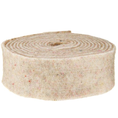 Produkt Wstążka filcowa wstążka wełniana tkanina dekoracyjna brązowo-czerwony beżowy filc wełniany 7,5cm 5m
