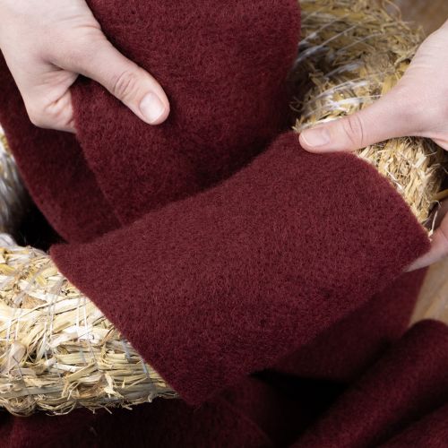 Produkt Filcowa wstążka wełniana, ciemnoczerwona, 15 cm x 5 m, do dekoracji i rękodzieła