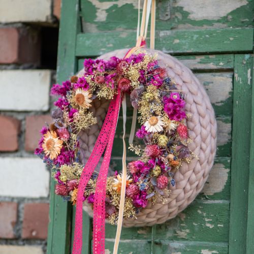 Produkt Wianek dekoracyjny z filcu wełnianego w kolorze jasnobrązowym do zawieszenia Ø30cm W4cm