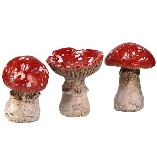 Floristik24 Urocze ceramiczne dekoracje muchomora - czerwone w białe kropki, 8,6 cm - idealna dekoracja ogrodowa - opakowanie 3 szt.