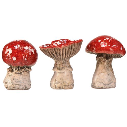 Produkt Urocze ceramiczne dekoracje muchomora - czerwone w białe kropki, 8,6 cm - idealna dekoracja ogrodowa - opakowanie 3 szt.