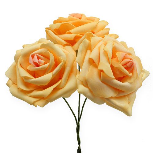 Floristik24 Piankowa róża żółta Ø10cm 8szt
