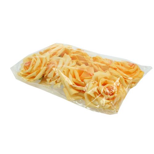 Floristik24 Róż piankowy żółty Ø10cm 8 szt