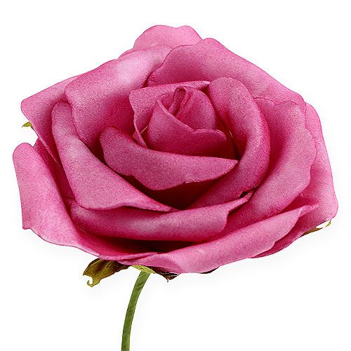Floristik24 Róża piankowa Ø 8cm fuksja 18 szt