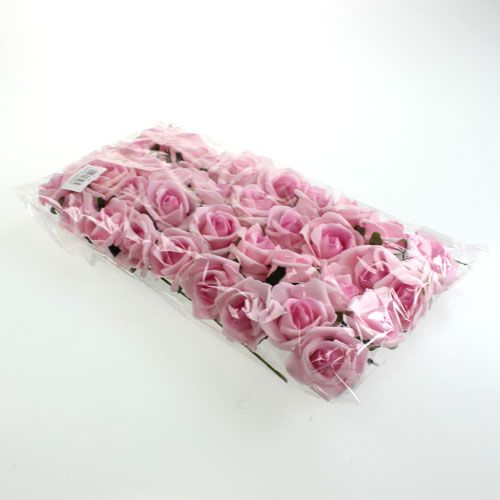 Floristik24 Róża piankowa Ø4.5cm jasnofioletowa 36szt